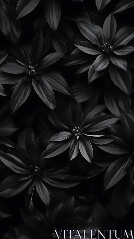 Midnight blossoms in soft monochrome bloom.