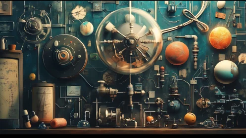 Mechanical apparatus wall arranges spherical components systematically