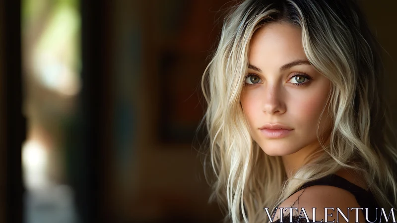 Softly lit blonde portrait captures quiet, soulful intensity