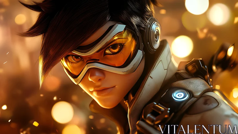 Cybernetic heroine portrait uses bokeh and rim light dynamics