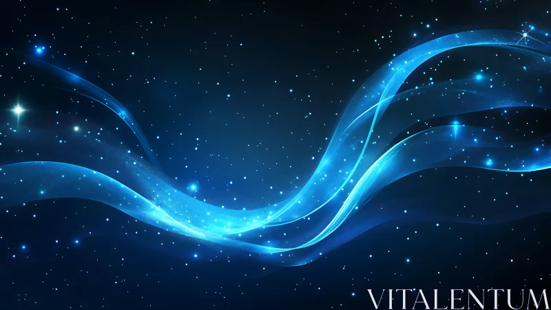 Starlit blue ribbons drift like music through deep space.