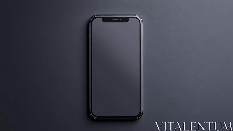 Smartphone with notch display on neutral surface.