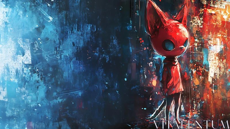 Tiny crimson foxling walks the faultline between warm and cold