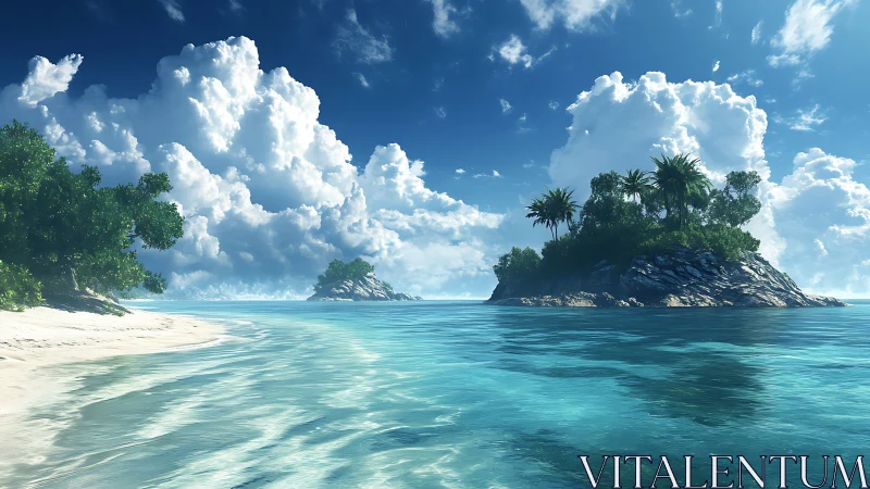 Tropical Island Paradise. Serene Beach Lagoon.