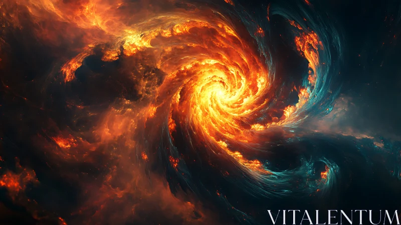 Stellar firestorm vortex with dynamic nebular plasma spiral.