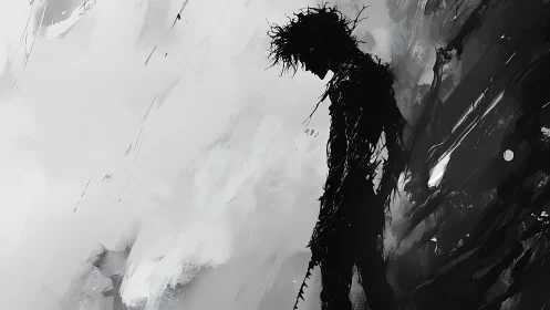 Inkstorm silhouette leans into the hush between brushstrokes