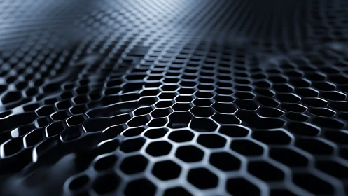 Gleaming hexagon waves stretch into a calm digital horizon