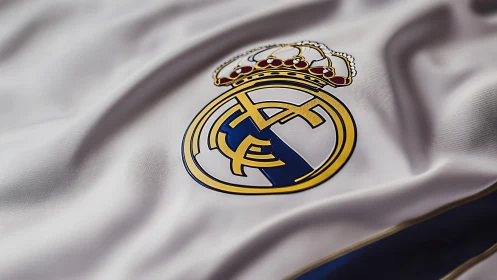 White football jersey with crowned circular club emblem.