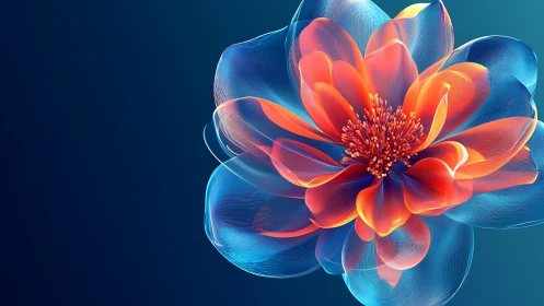 Luminescent Flower Rendered Through Digital Light.
