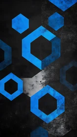 Geometric hexagonal pattern on textured dark background.