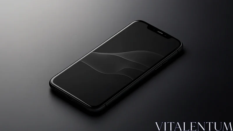 Sleek Black Smartphone in Modern Minimalist Style.