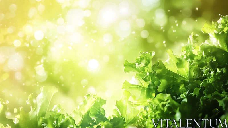 Sunlit garden greens glowing in a soft golden morning.