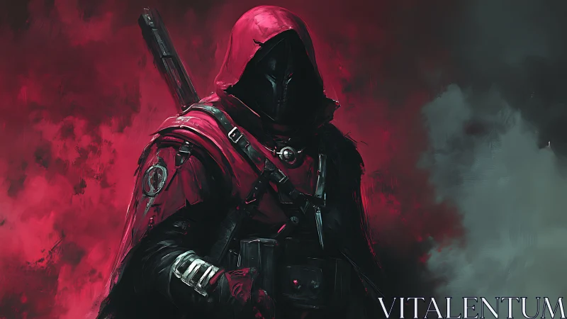 Crimson Wraith Ranger emerging from a burning shadowstorm.