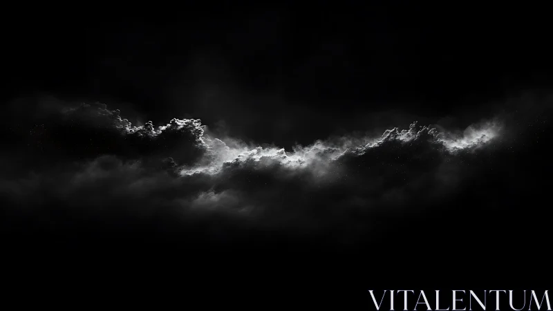 Linear cloud-like formation extends across a dark field