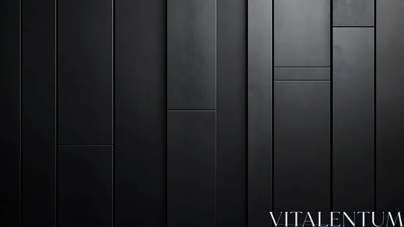 Matte black geometric wall panels create sleek modern depth