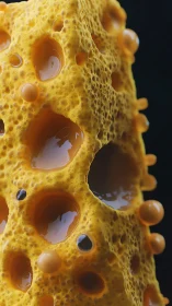 Honeycombed lava sponge dripping glossy amber dreams.