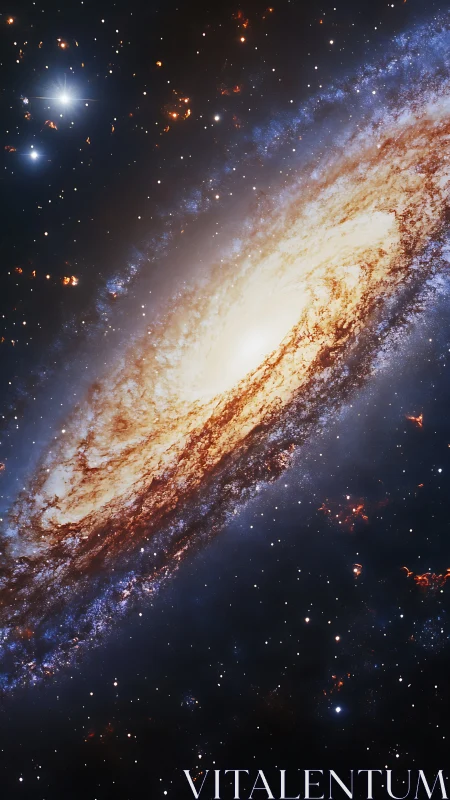 Spiral galaxy core glowing in dense starfield perspective.