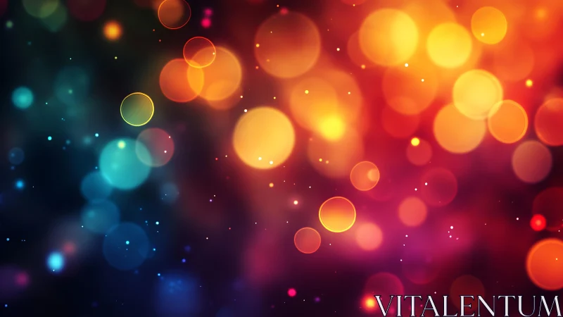 Colorful abstract bokeh background with glowing light circles.