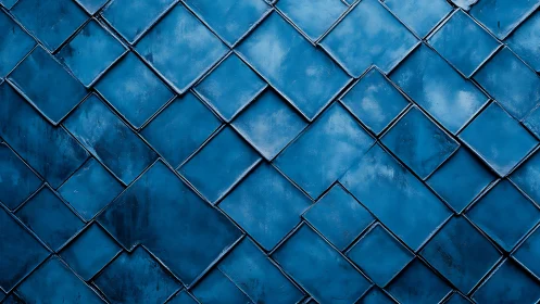 Blue metal diamond tile pattern with layered texture.