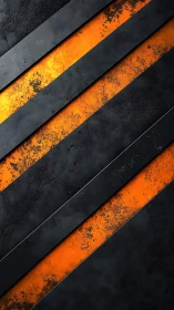 Industrial black and orange diagonal stripes convey bold energy
