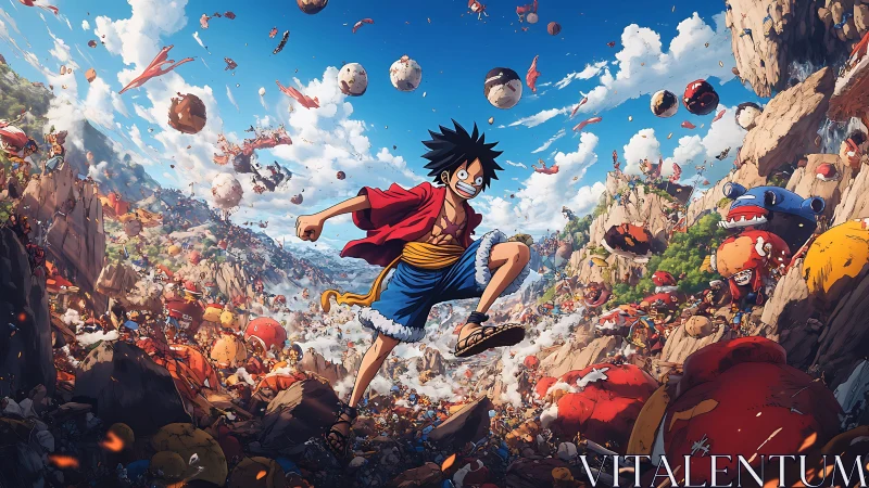 Rubber-limbed pirate sprints through explosive sky canyon