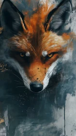 Storm-eyed fox spirit emerging from a twilight canvas.