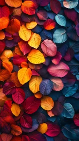 Vibrant autumn foliage pattern in deep jewel tones.