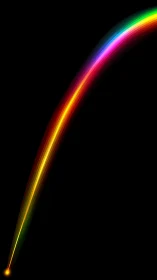 Curved multicolor light trail with spectral glow and motion blur effects