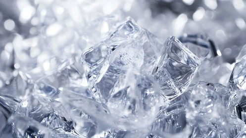 Glistening ice cubes in tight macro crystal clusters.