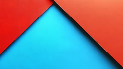 Geometric red overlays intersect vibrant cyan plane sharply