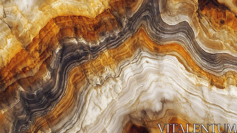 Striking abstract close-up of natural marble texture in earth tones.