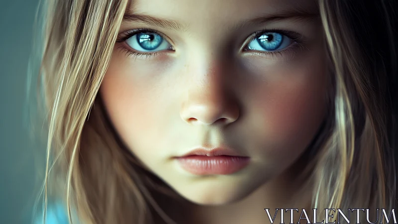 Striking Blue Eyes and Serene Contemplation.
