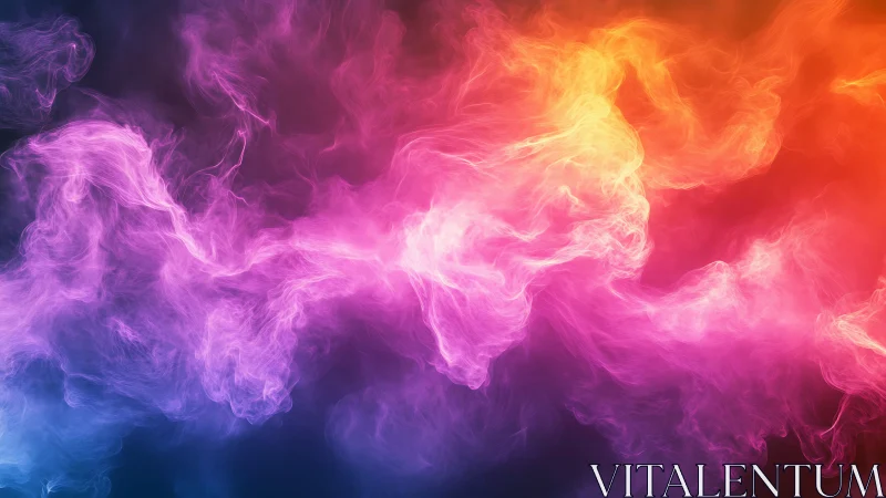 Chromatic nebulae of magenta plasma drift across dark void