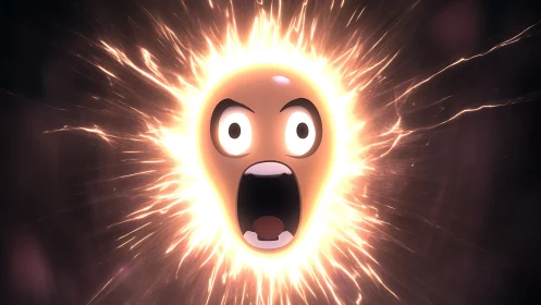 Shockwave emoji explodes in a halo of electric surprise.