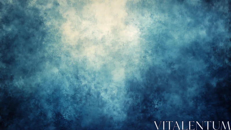 Blue textured abstract background fades toward central light