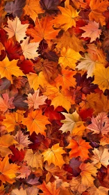 Overlapping autumn maple leaves in dense, warm carpet.