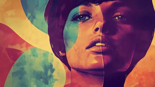 Bold portrait glows in split colors and expressive shadows