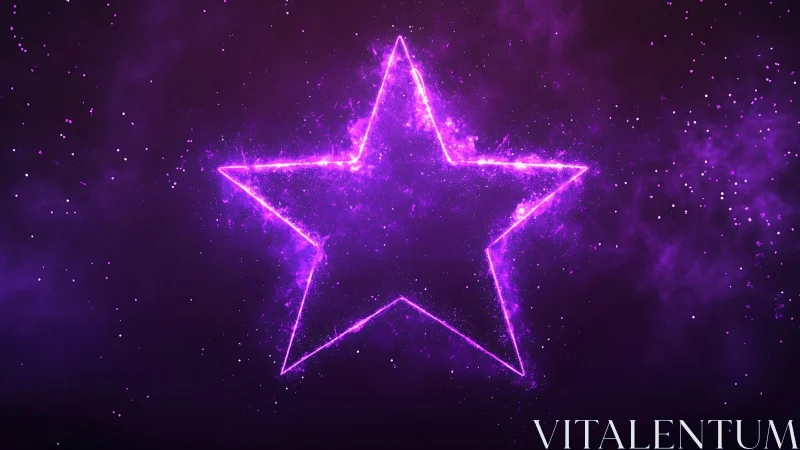 Glowing violet star drifts gently in a dreamy cosmic haze