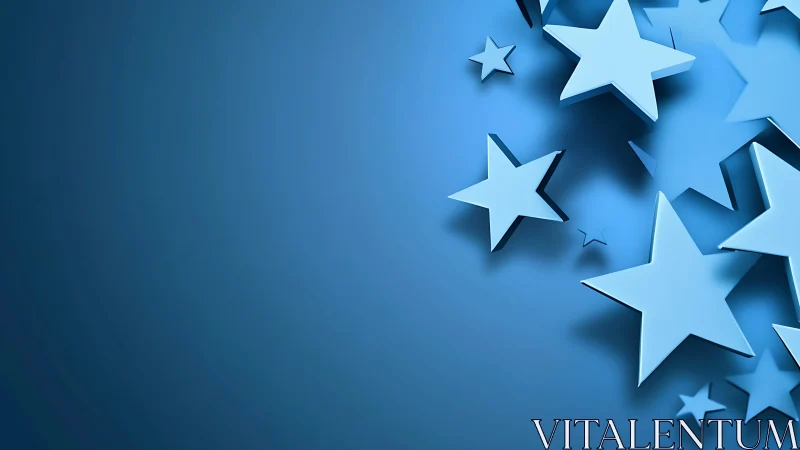 Cool blue star drift on a dreamy gradient horizon.