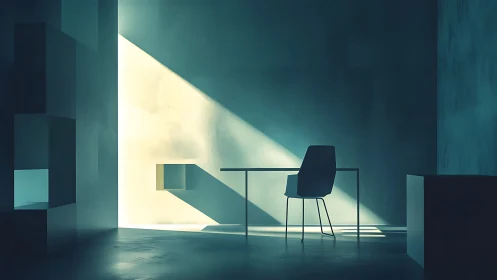 Solitary Chair in Sunlit Minimalist Space Invites Quiet Contemplation