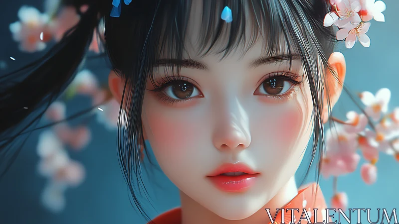 High-detail anime portrait with soft bokeh and precise lighting gradients