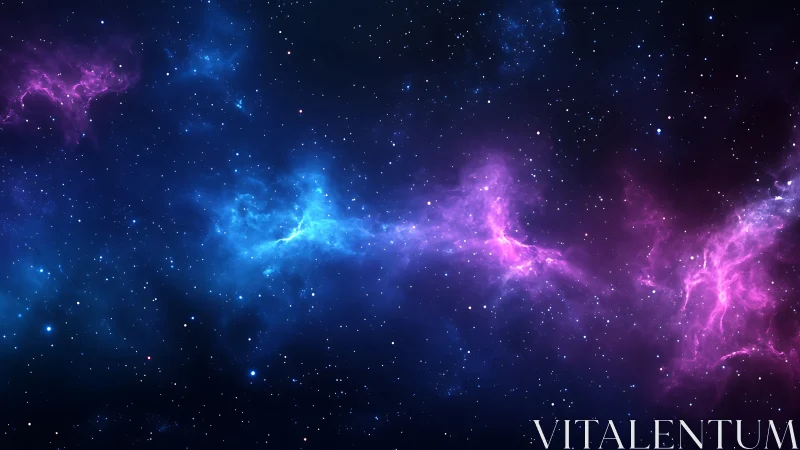 Digital nebula ribbon across deep space starfield composition.