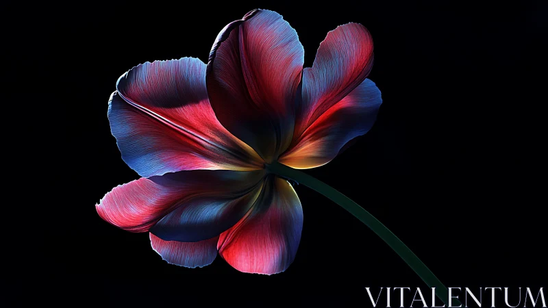 Chromatic Petals Dance: A Luminous Bloom Ignites Against Void.