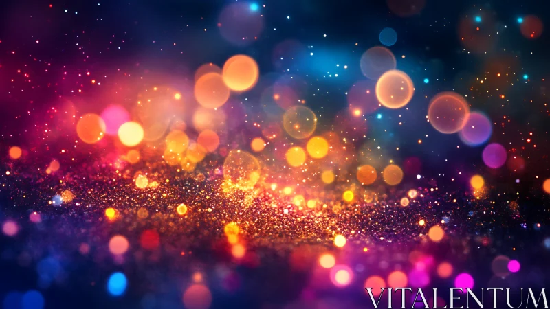 Digital painting bokeh spectrum over glittering particle field.