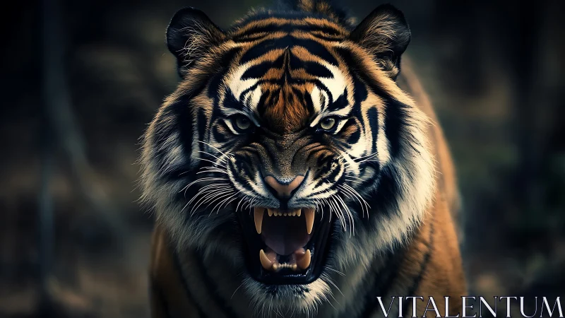 Snarling tiger portrait captures hyper-real predator intensity