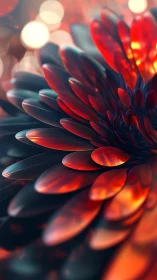Luminous crimson petals in macro abstract digital bloom.