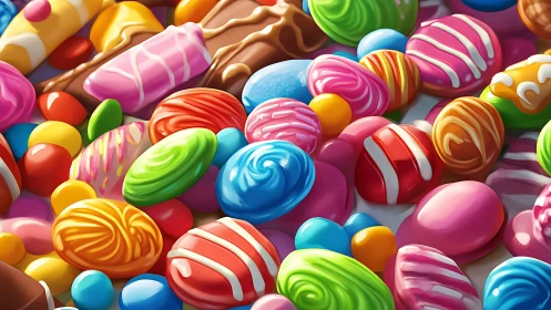 Colorful Candy and Lollipop Collection in Vibrant 3D Render