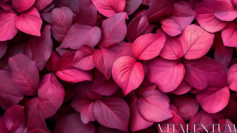Pink and magenta leaves fill the frame in dense overlapping layers