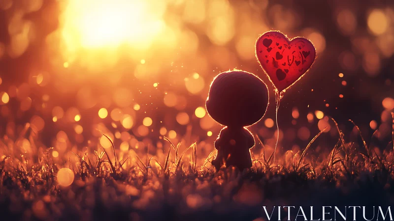 Silhouette Holding Hope: A Heart in the Golden Light.