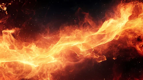 Turbulent Volumetric Fire with Dynamic Flame Cascades and Radiant Orange Spectrum